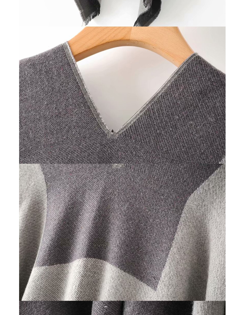 Fashion Gray Y-shaped Shawl,knitting Wool Scaves