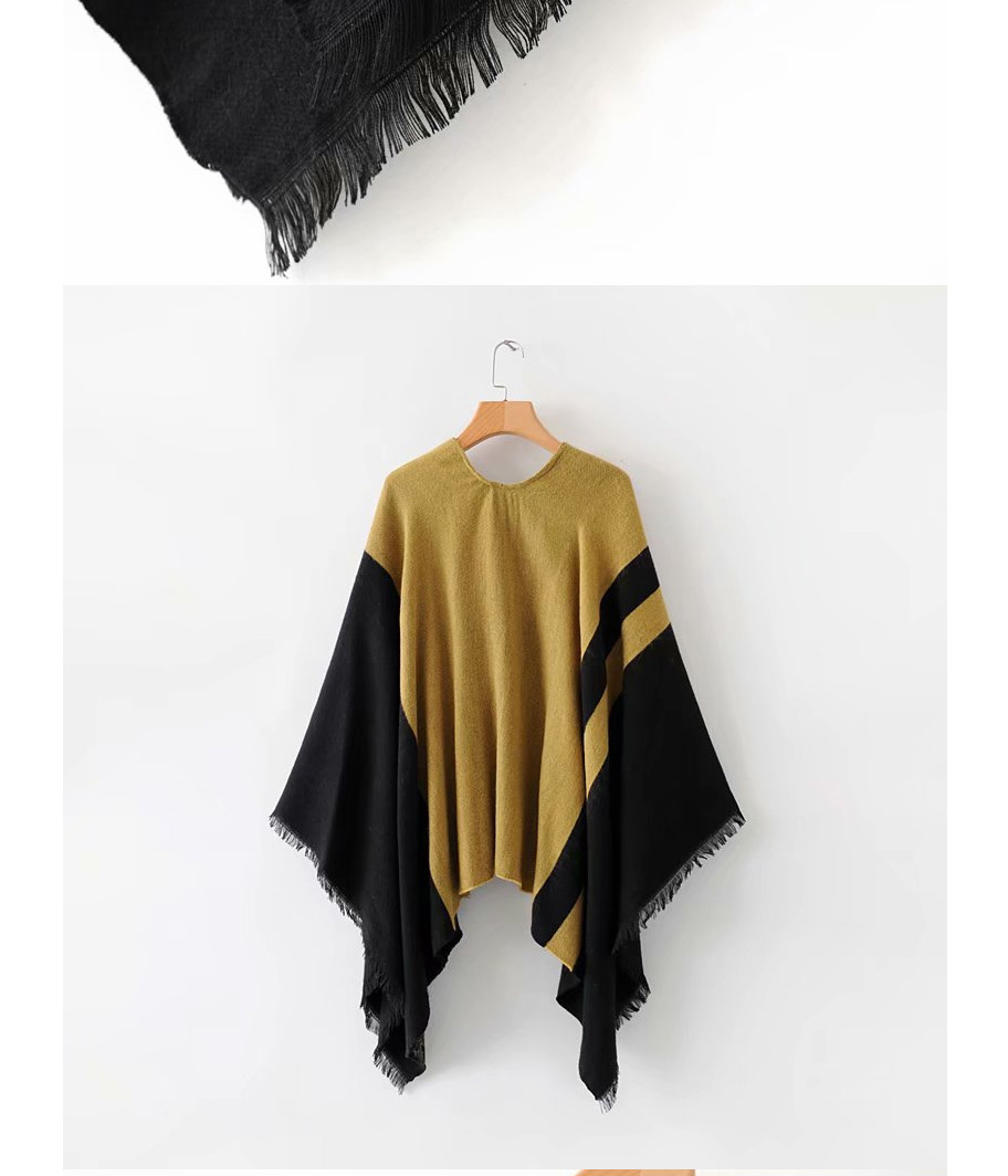 Fashion Ginger Yellow Contrast Shawl,knitting Wool Scaves