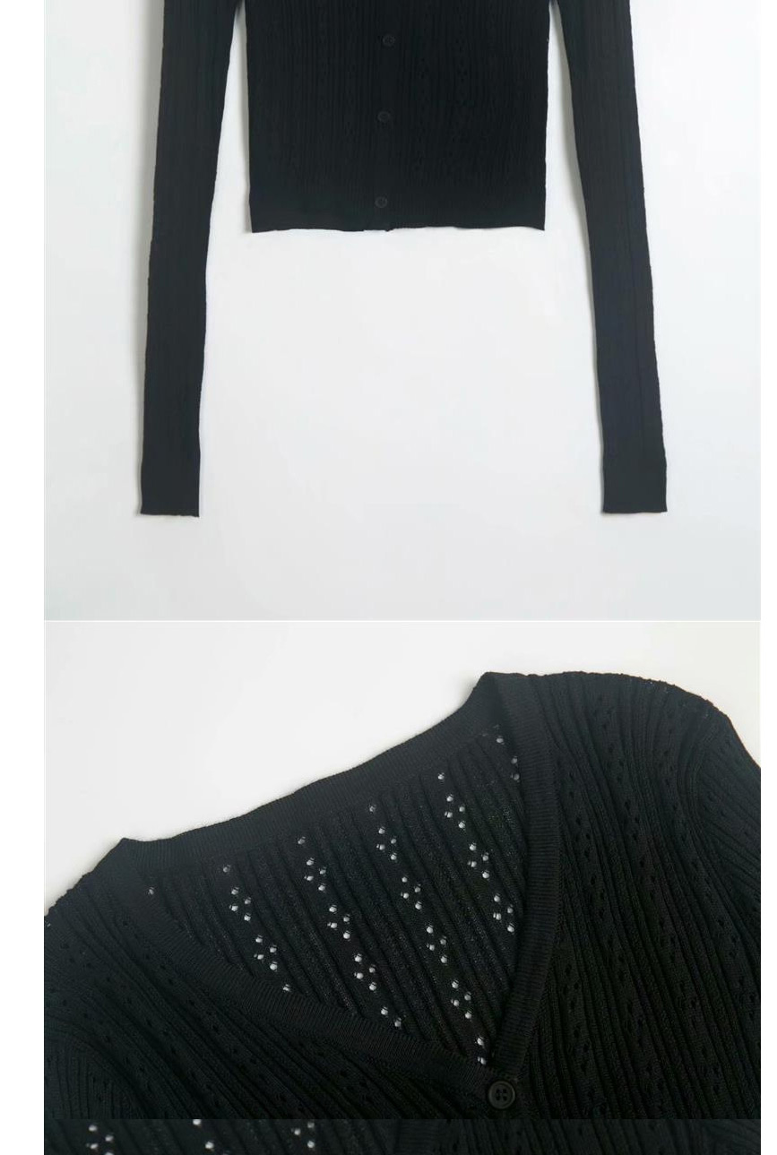 Fashion Black Knitted Top,Sweater