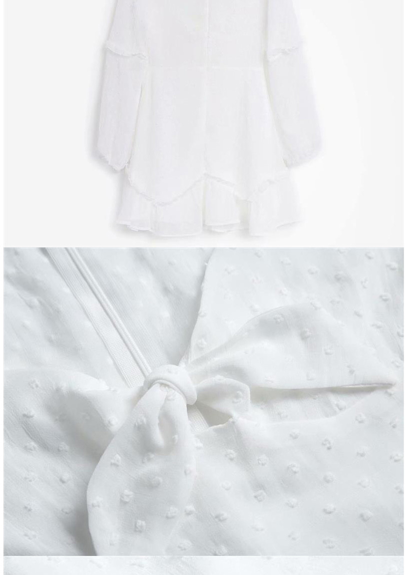 Fashion White Ruffled Tether Dress,Long Dress