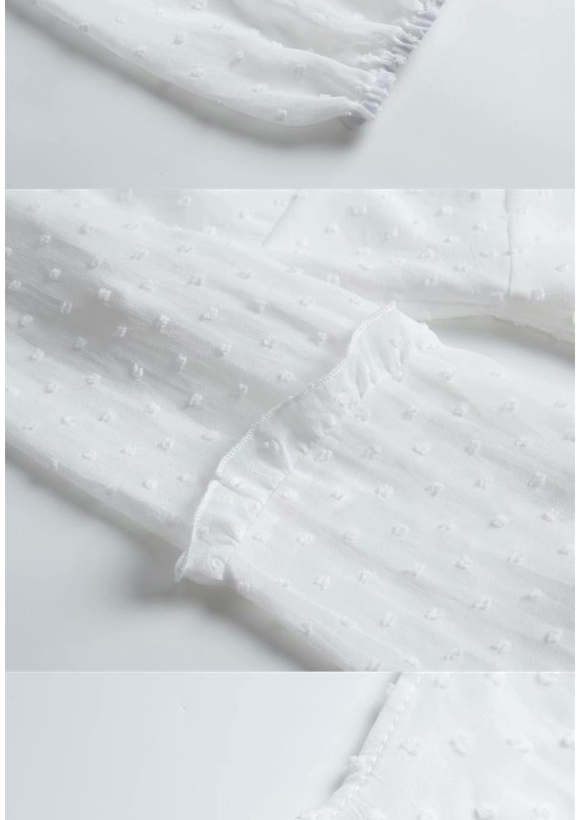 Fashion White Ruffled Tether Dress,Long Dress