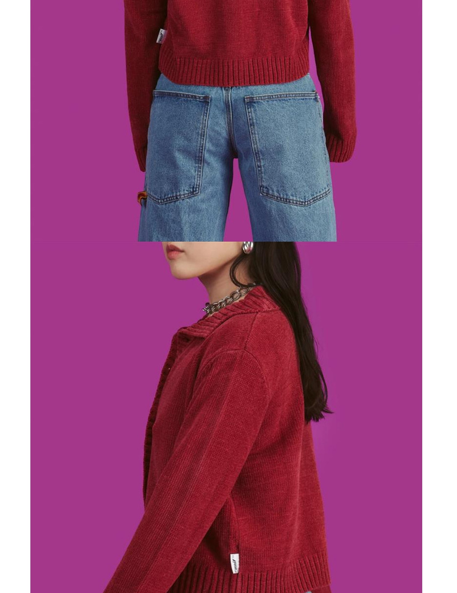 Fashion Jujube Red Knitted Coat,Coat-Jacket