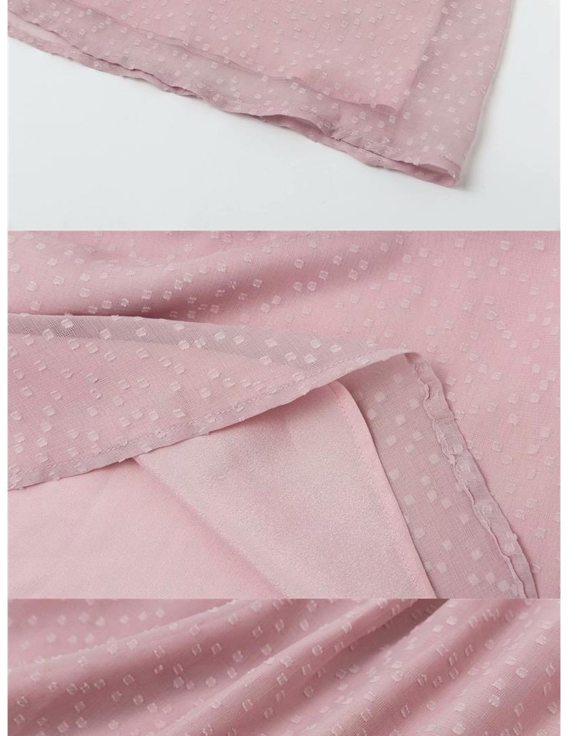 Fashion Leather Pink Snowflake Jacquard Dress,Long Dress