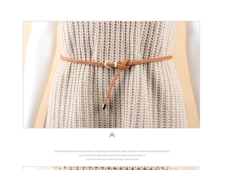 Fashion Baolan Woven Leather Vintage Belt,Thin belts