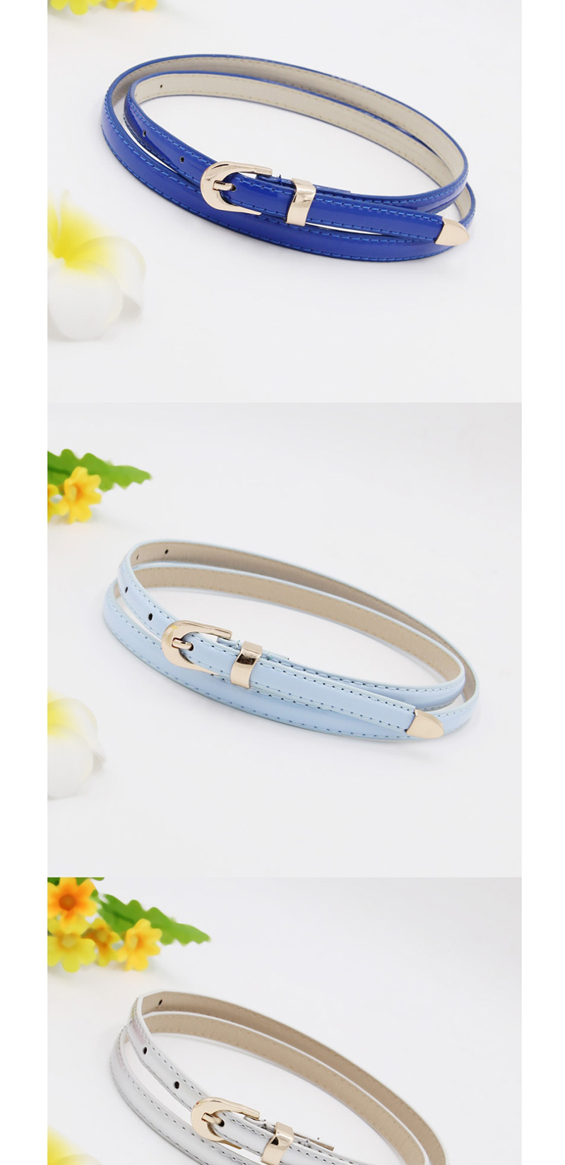 Fashion Lake Blue Korean Fashion Belt,Thin belts