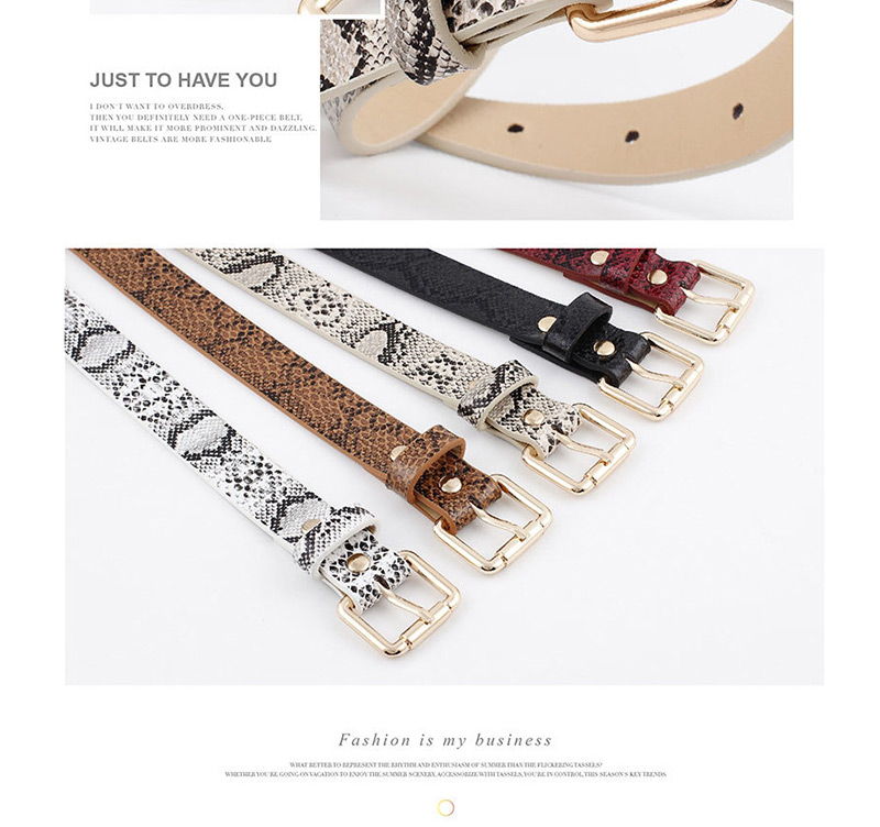 Fashion Beige Vintage Snake Belt,Wide belts