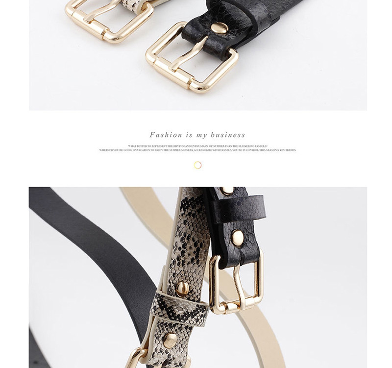 Fashion 834-1 Black Vintage Snake Belt,Wide belts