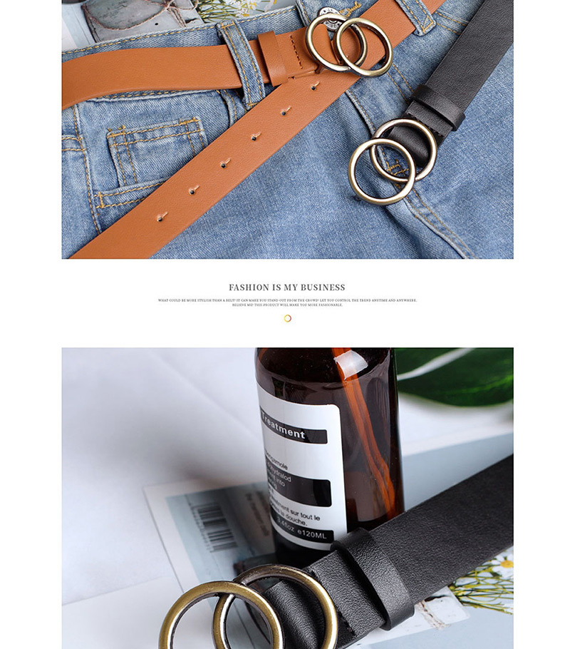 Fashion Black Round Buckle Belt,Wide belts