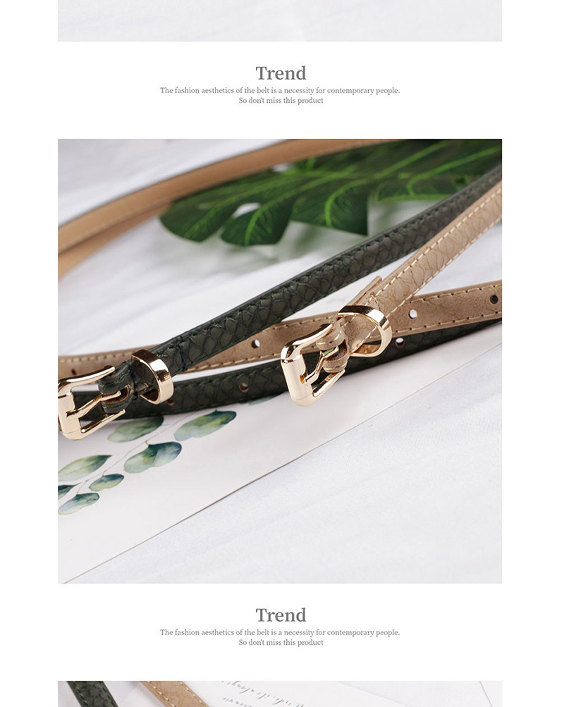 Fashion Army Green Snake Belt,Thin belts