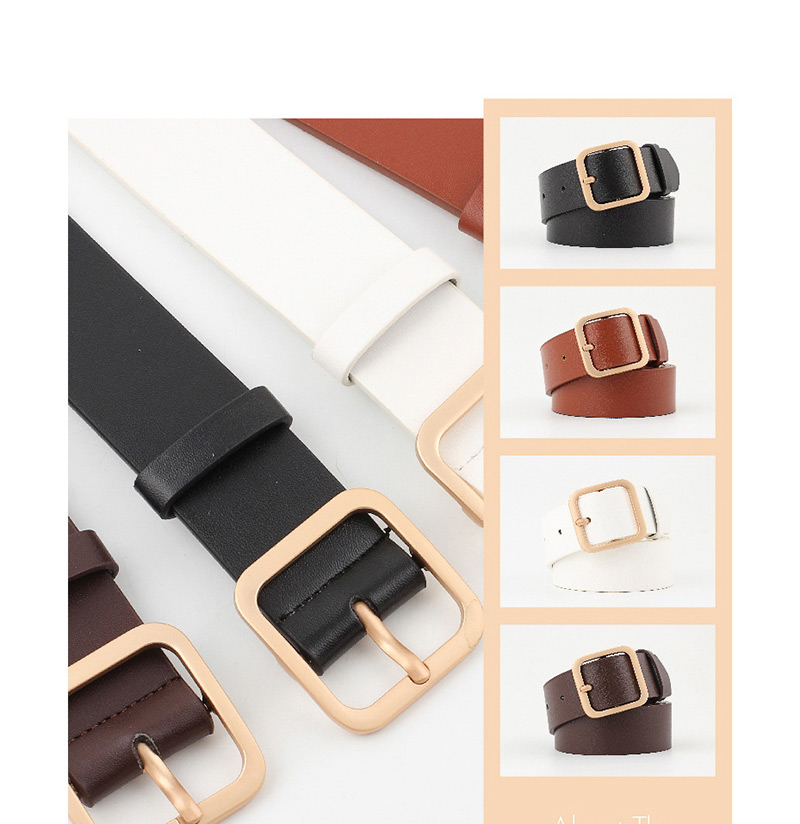 Fashion Camel-silver Buckle Square Buckle Belt,Wide belts