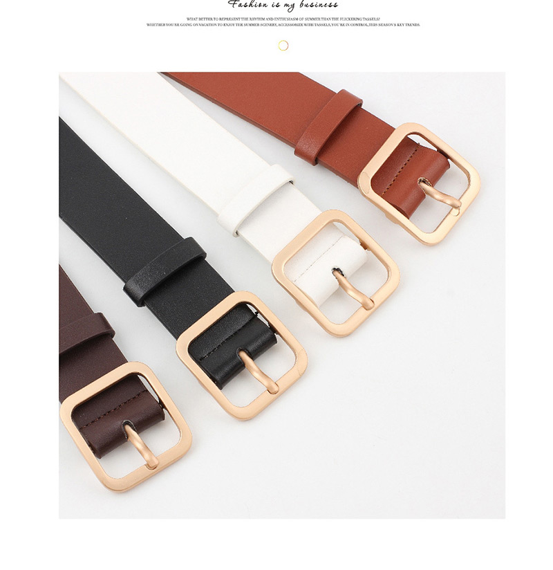 Fashion Camel-gold Buckle Square Buckle Belt,Wide belts