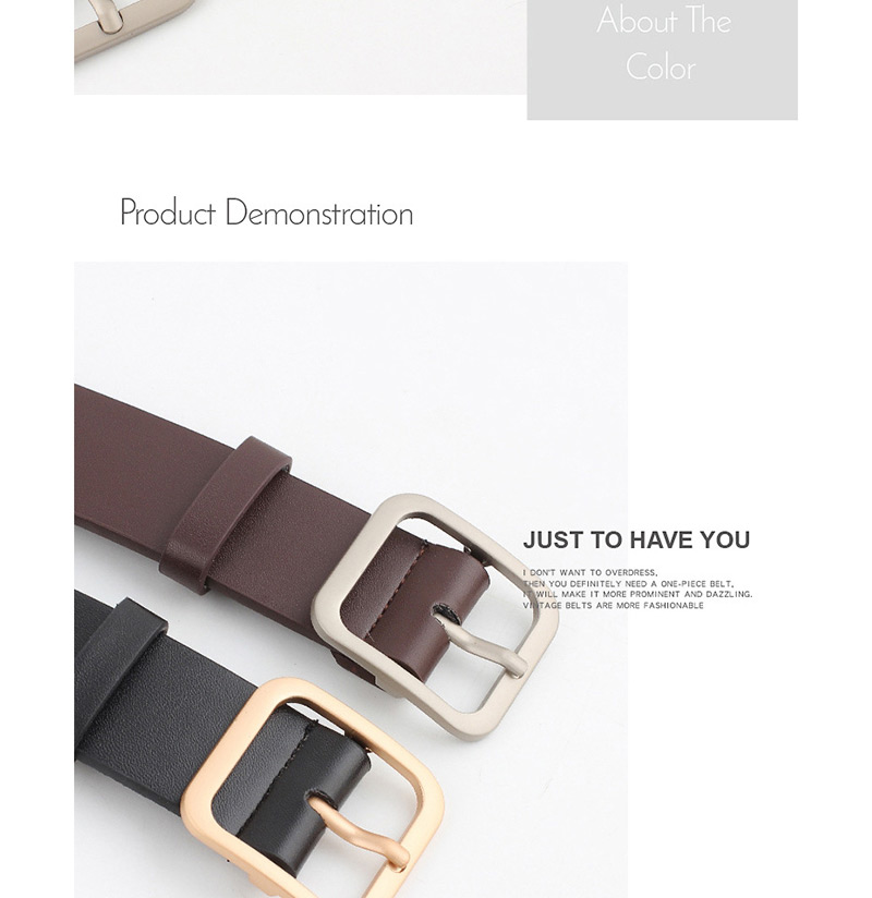Fashion White-gold Buckle Square Buckle Belt,Wide belts