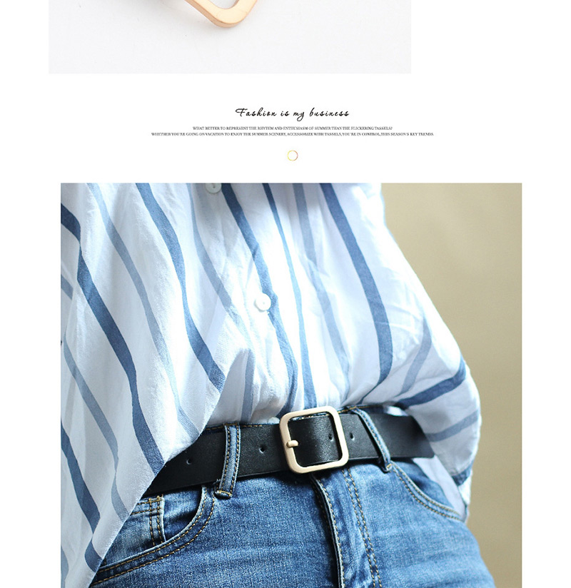 Fashion White-silver Buckle Square Buckle Belt,Wide belts