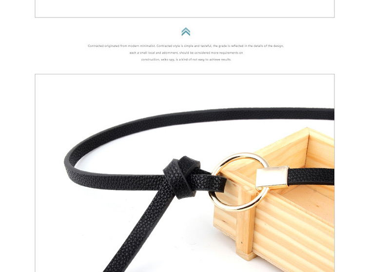 Fashion White Knotted Round Buckle Belt,Thin belts
