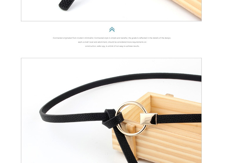 Fashion Sky Blue Knotted Round Buckle Belt,Thin belts