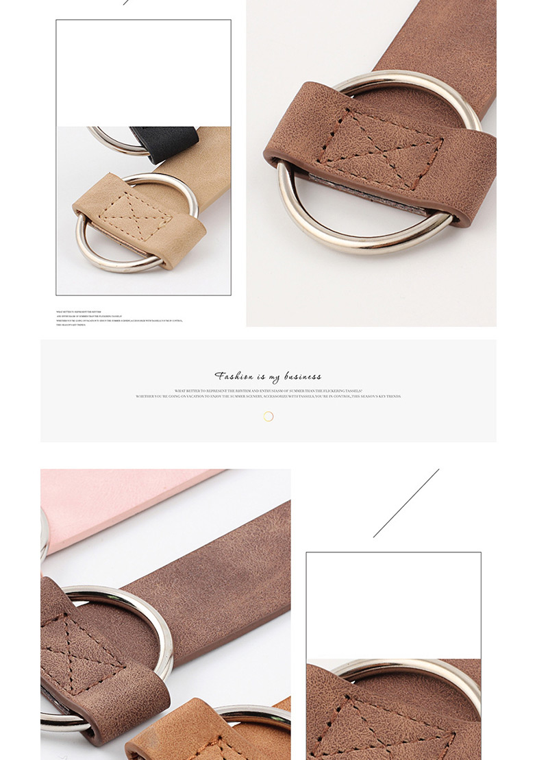 Fashion Red Needle-free Round Buckle Wide Leather Belt,Wide belts
