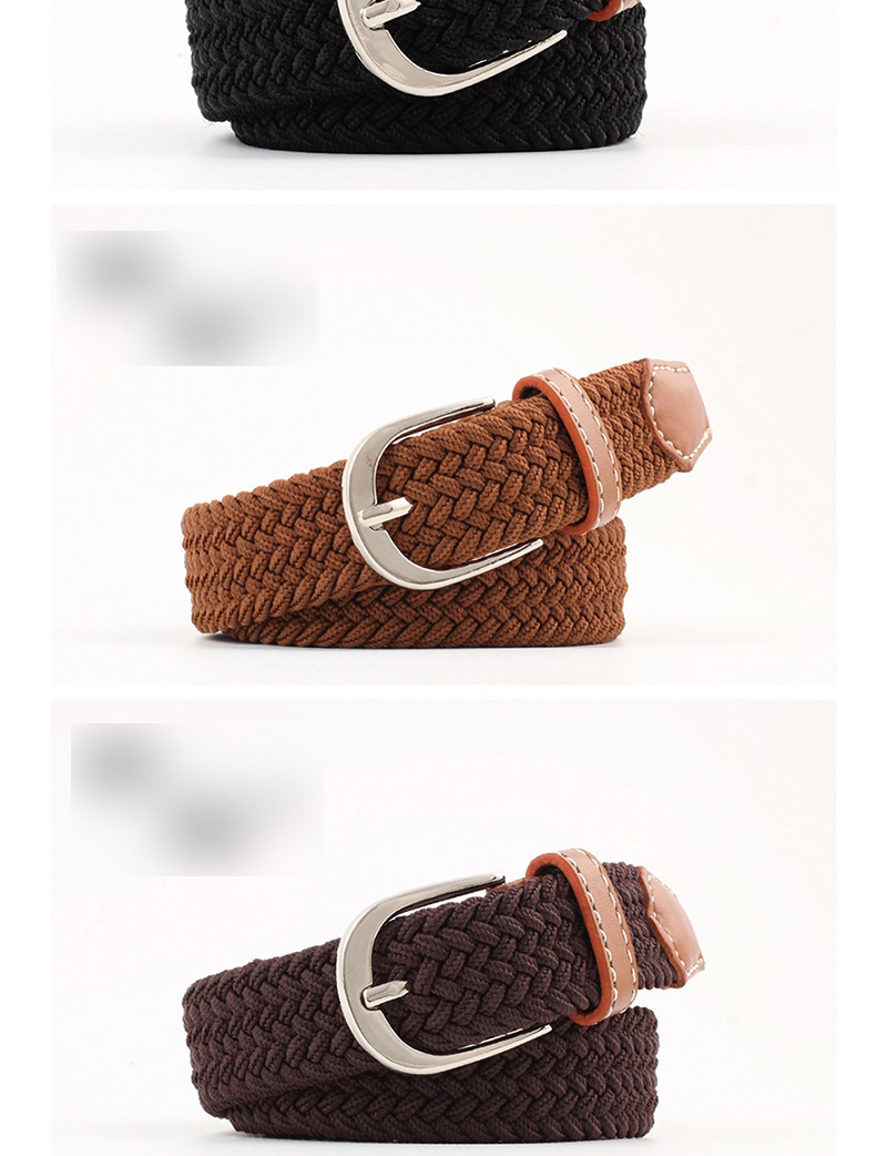 Fashion Coffee Elastic Braided Waistband,Wide belts
