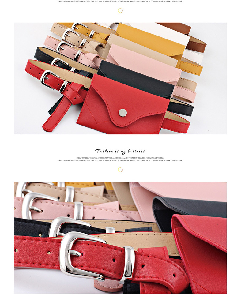 Fashion Red + Gold Buckle Mini Mobile Phone Bag Belt,Thin belts