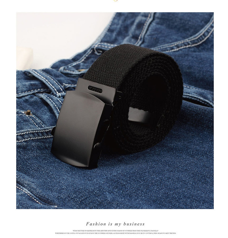 Fashion Black Canvas Woven Belt,Wide belts
