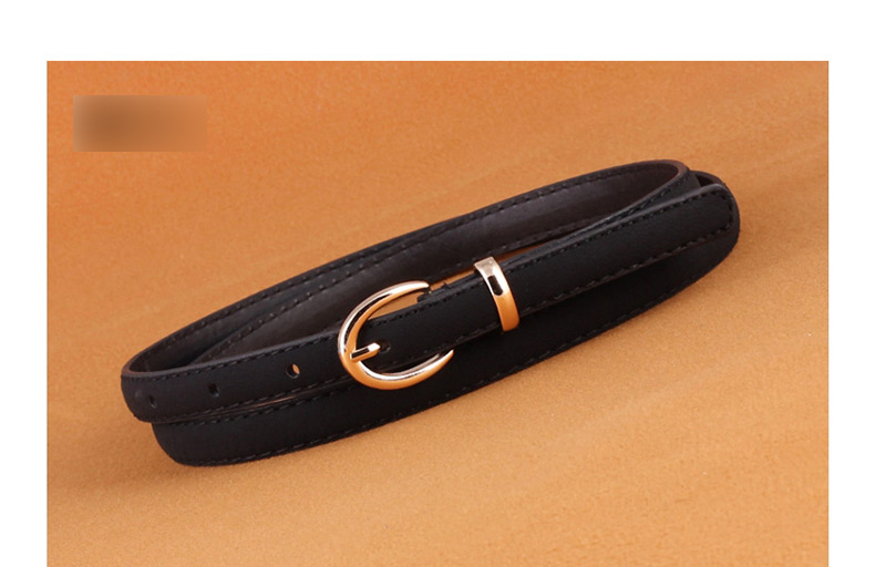 Fashion Black Pu Pin Buckle Belt,Thin belts