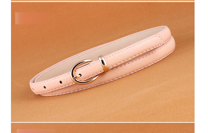 Fashion Pink Pu Pin Buckle Belt,Thin belts