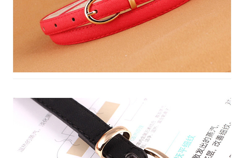 Fashion Red Pu Pin Buckle Belt,Thin belts
