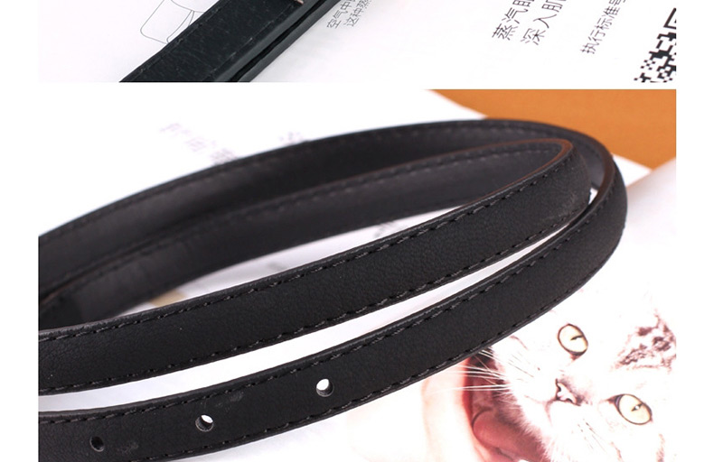 Fashion Black Pu Pin Buckle Belt,Thin belts