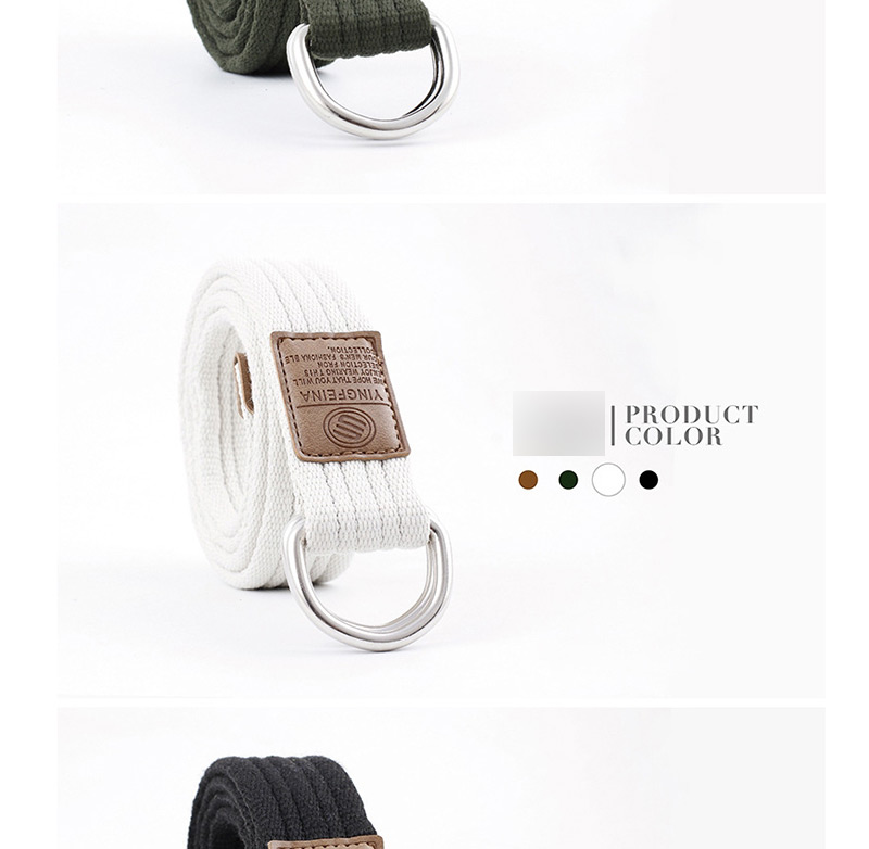 Fashion Army Green Canvas Double Buckle Belt,Thin belts