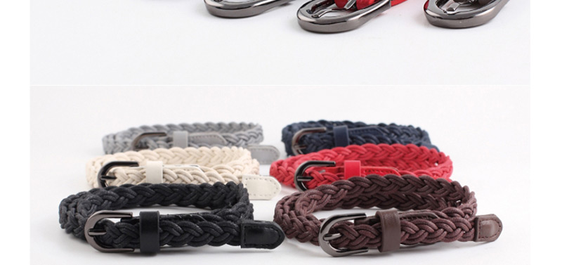 Fashion Gray Wax Rope Woven Belt,Thin belts