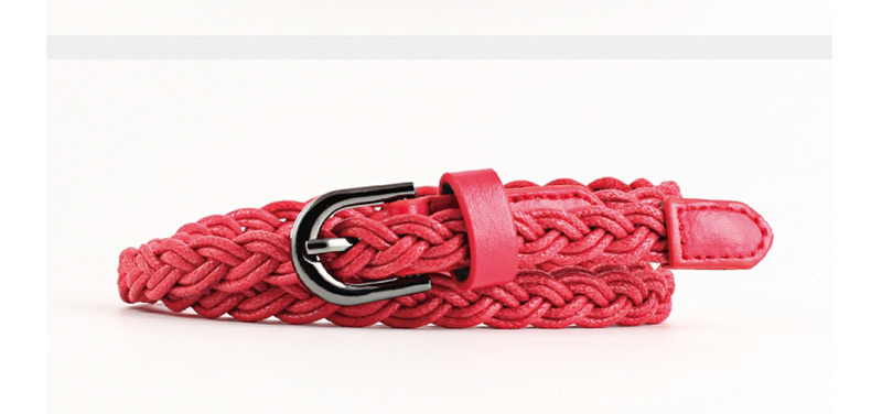 Fashion Beige Wax Rope Woven Belt,Thin belts