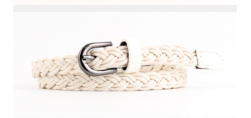 Fashion Gray Wax Rope Woven Belt,Thin belts