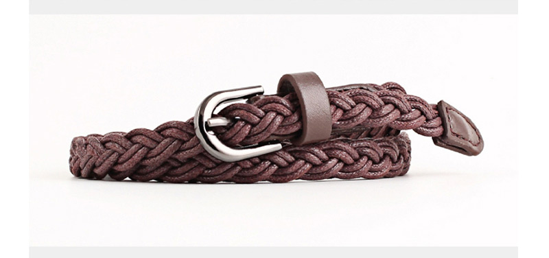 Fashion Black Wax Rope Woven Belt,Thin belts