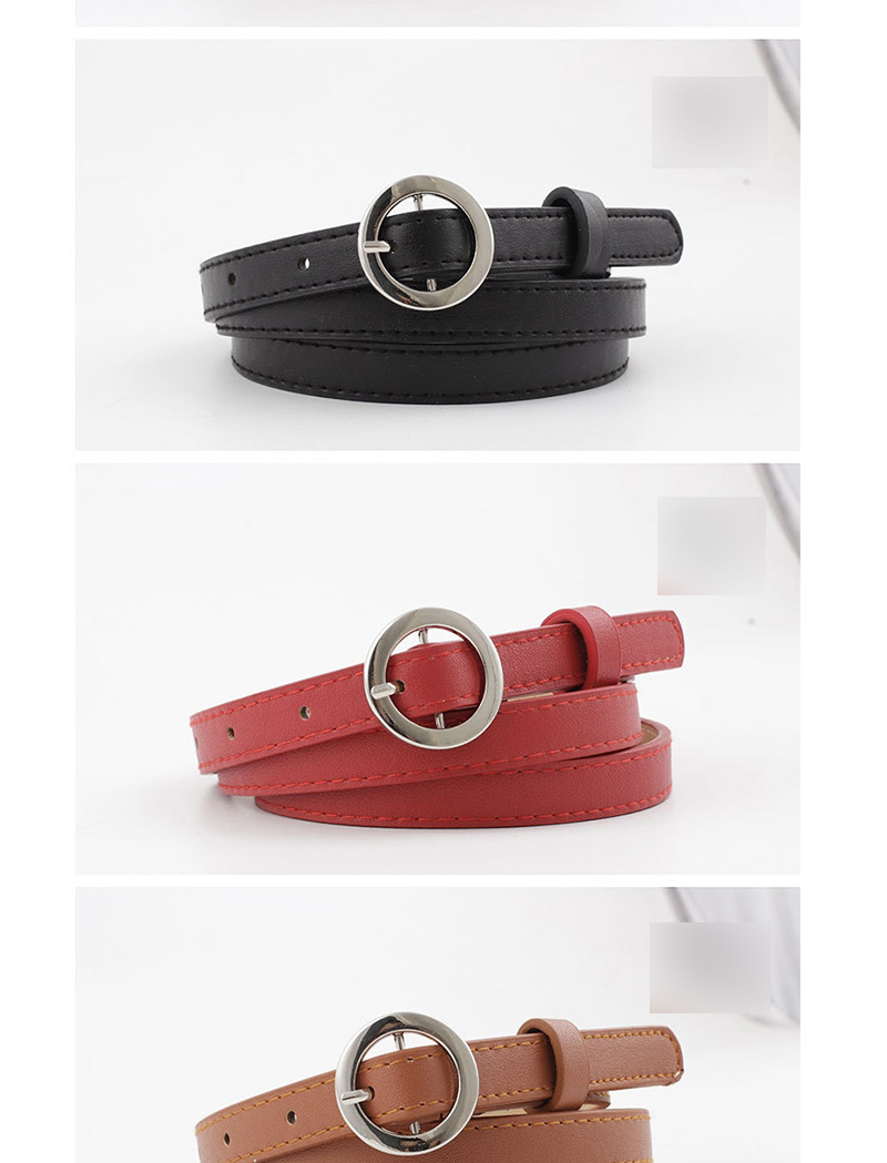 Fashion Khaki Round Buckle Belt Belt,Thin belts