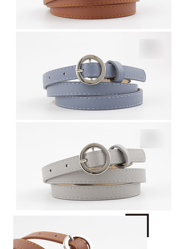 Fashion Gray Round Buckle Belt Belt,Thin belts