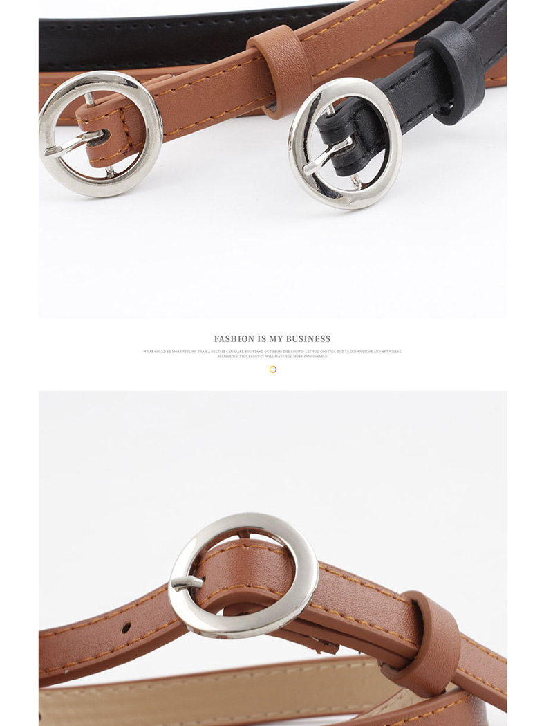 Fashion Khaki Round Buckle Belt Belt,Thin belts