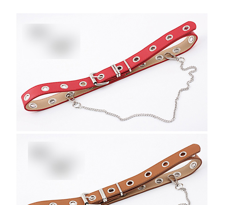 Fashion Red (no Chain) Flow Ring Decorative Chain Belt,Thin belts