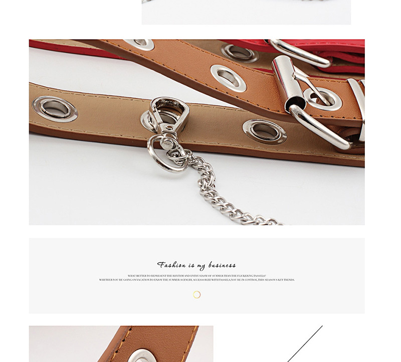Fashion Red Flow Ring Decorative Chain Belt,Thin belts
