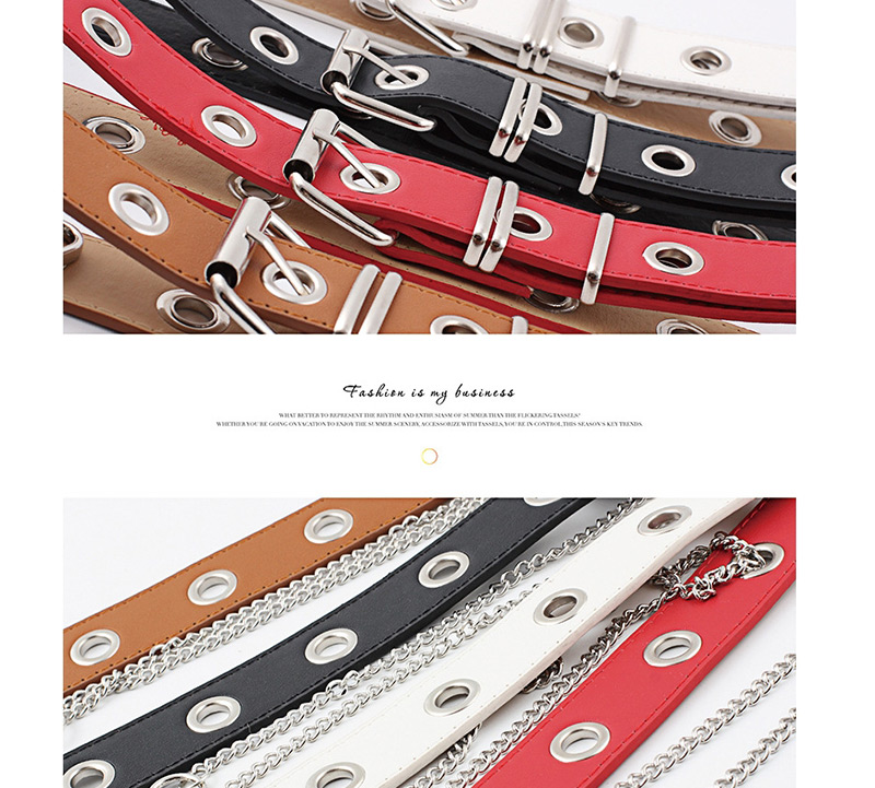 Fashion Black Flow Ring Decorative Chain Belt,Thin belts