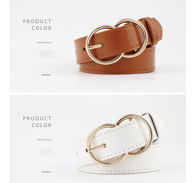 Fashion Coffee Double Ring Pin Buckle Belt,Thin belts