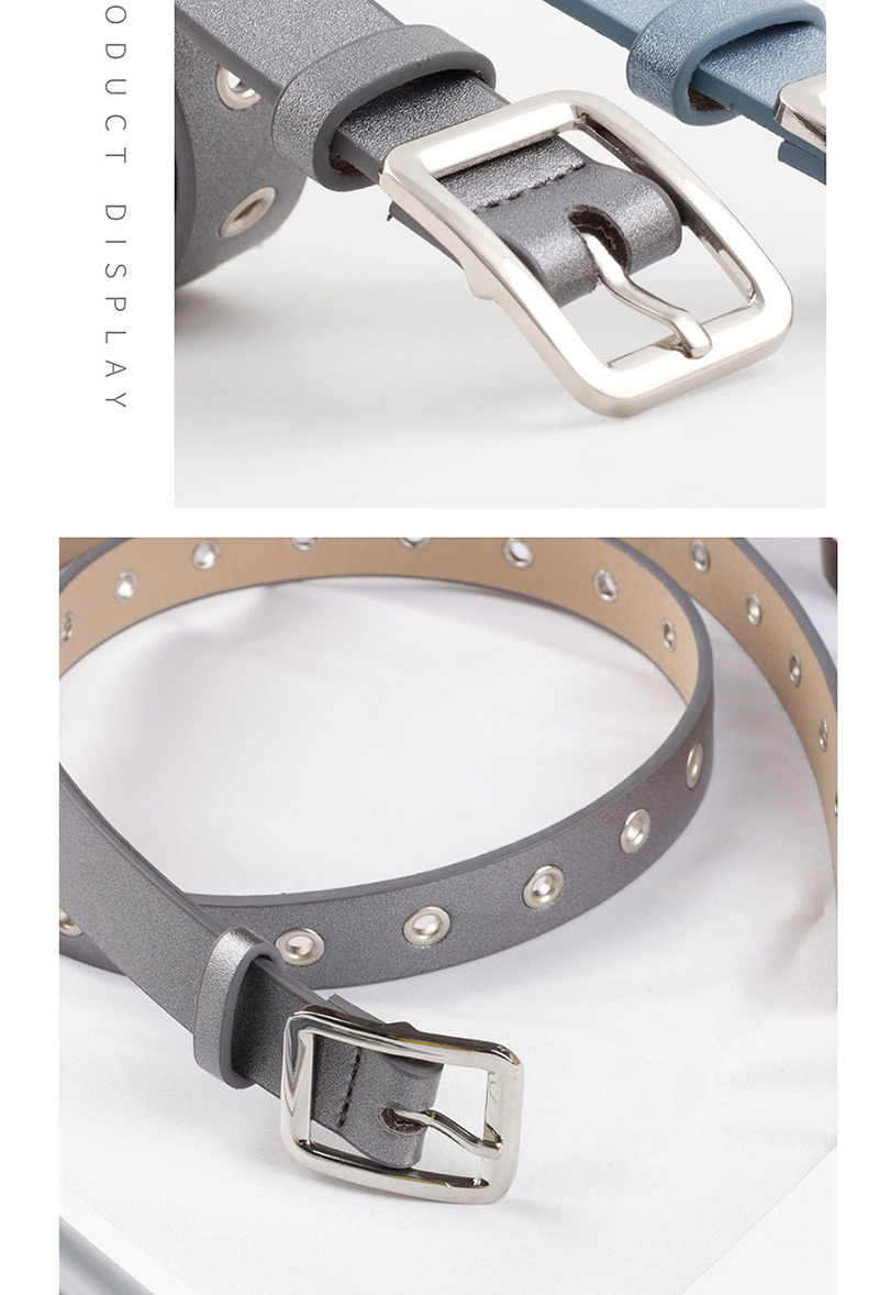 Fashion Light Gray Square Buckle Belt,Thin belts