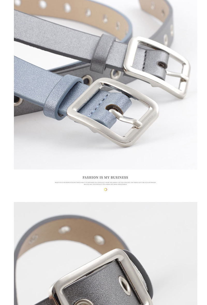 Fashion Light Gray Square Buckle Belt,Thin belts