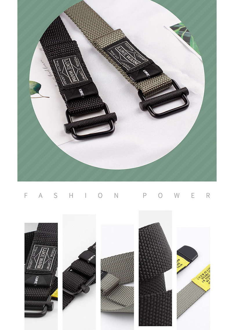 Fashion Army Green Canvas Dragon Belt,Thin belts