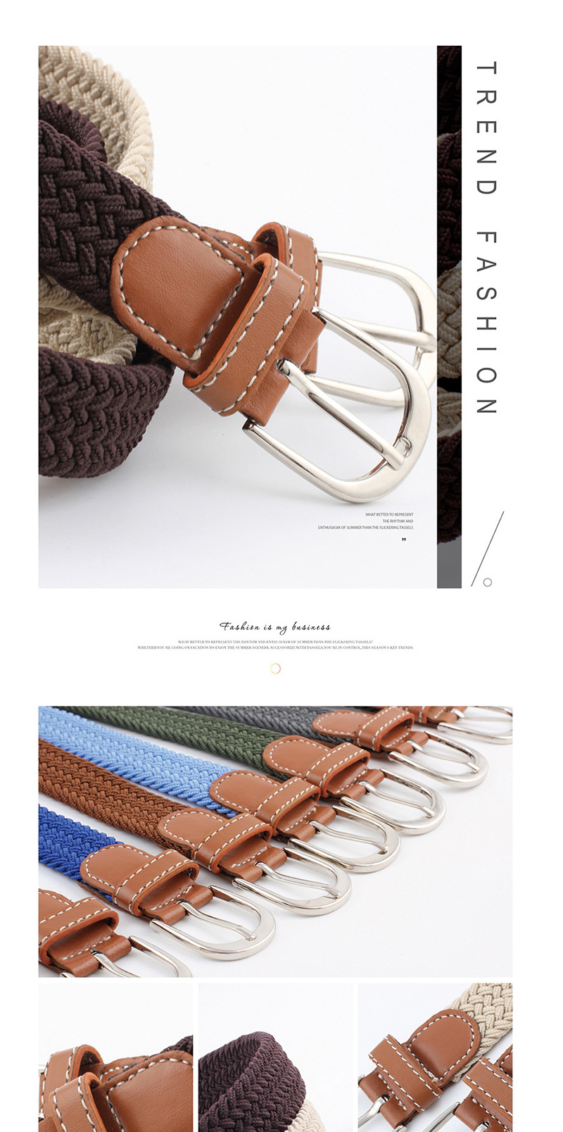 Fashion Deep Khaki 2.5cm Pin Buckle Canvas Belt,Thin belts