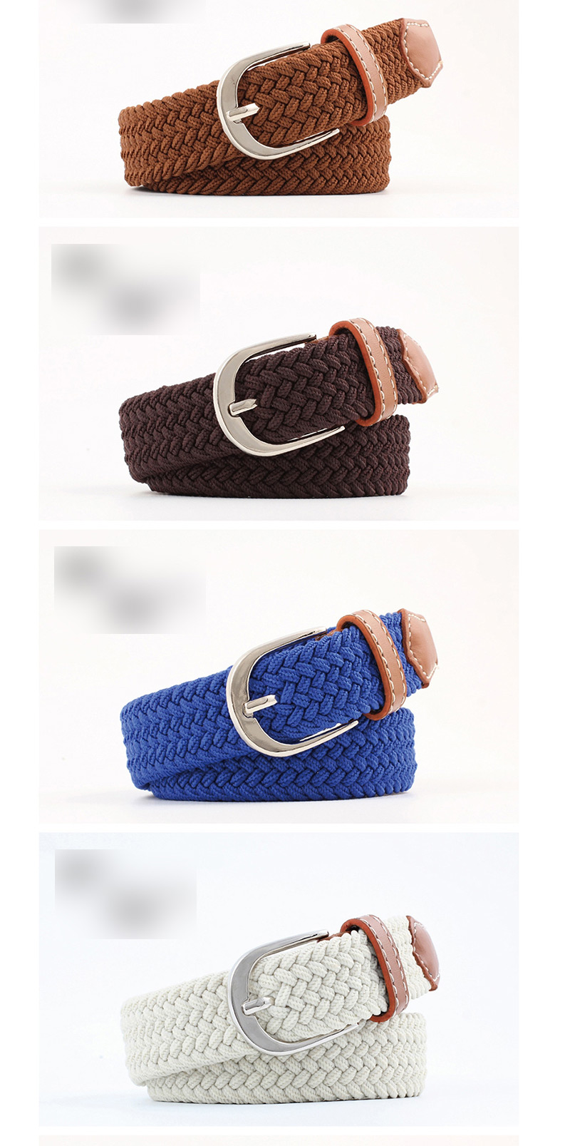 Fashion Brown 2.5cm Pin Buckle Canvas Belt,Thin belts