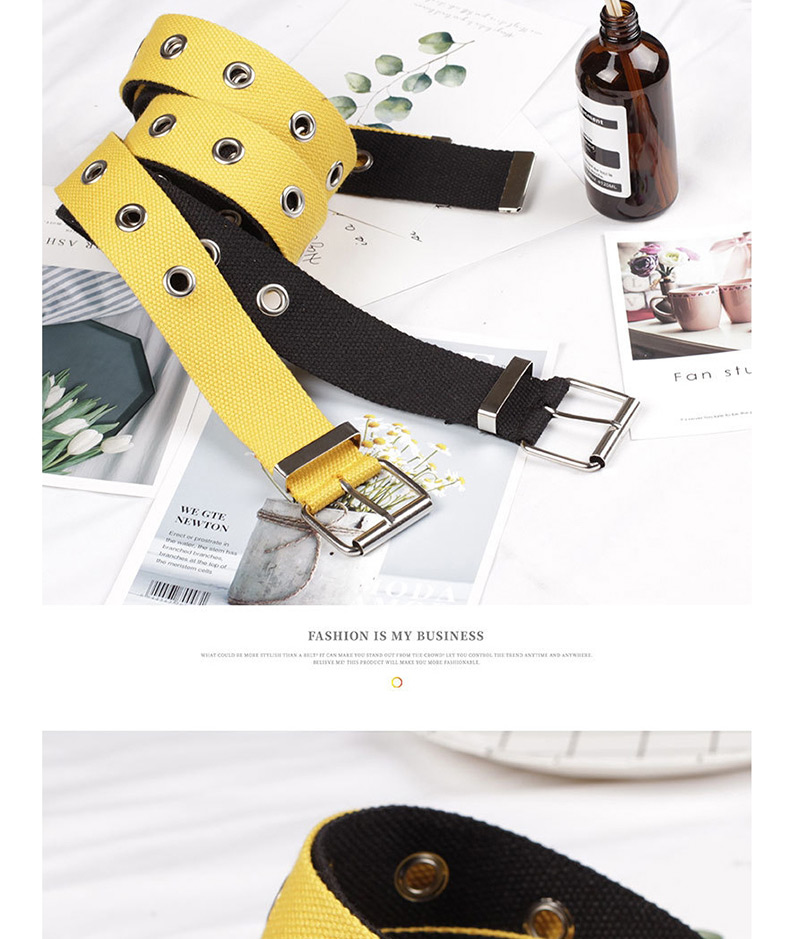 Fashion Yellow Nylon Canvas Belt,Thin belts