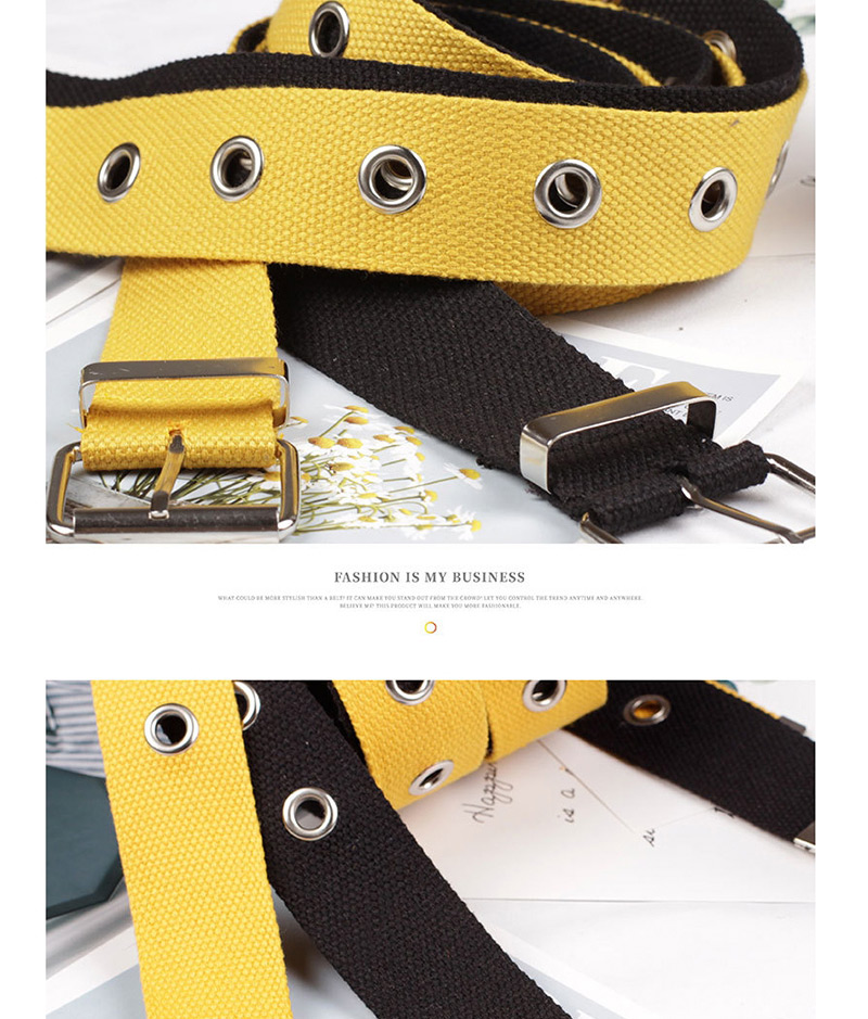 Fashion Yellow Nylon Canvas Belt,Thin belts