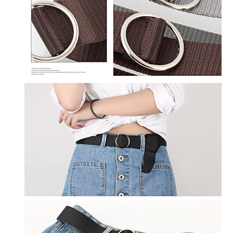 Fashion Dark Gray Canvas Belt,Thin belts