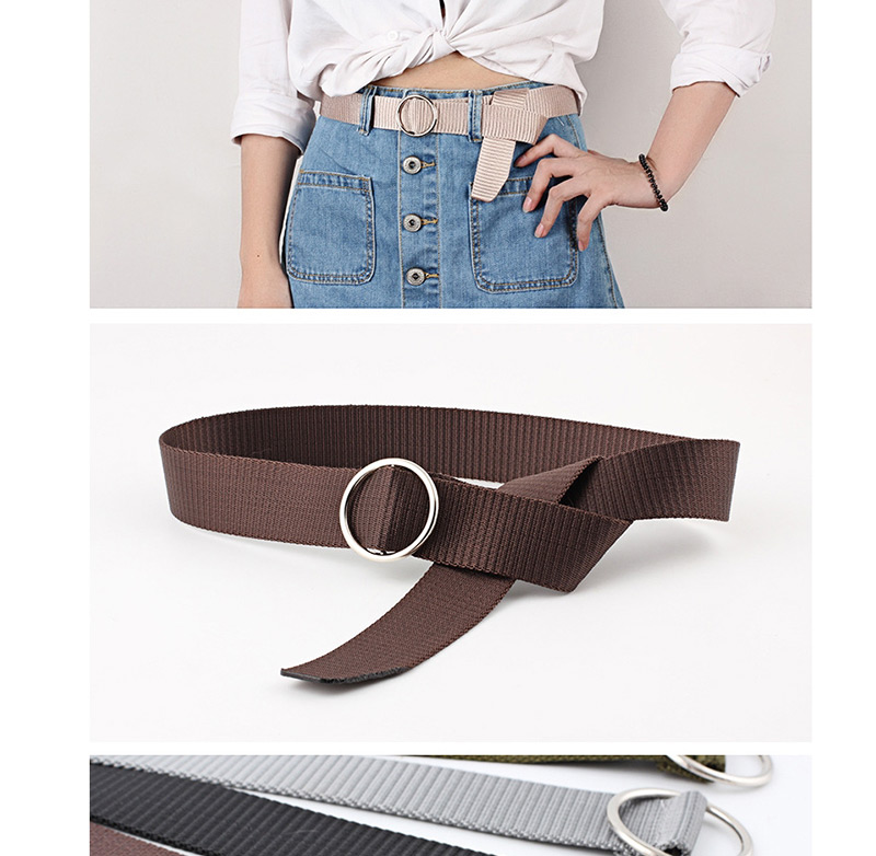 Fashion Coffee Canvas Belt,Thin belts