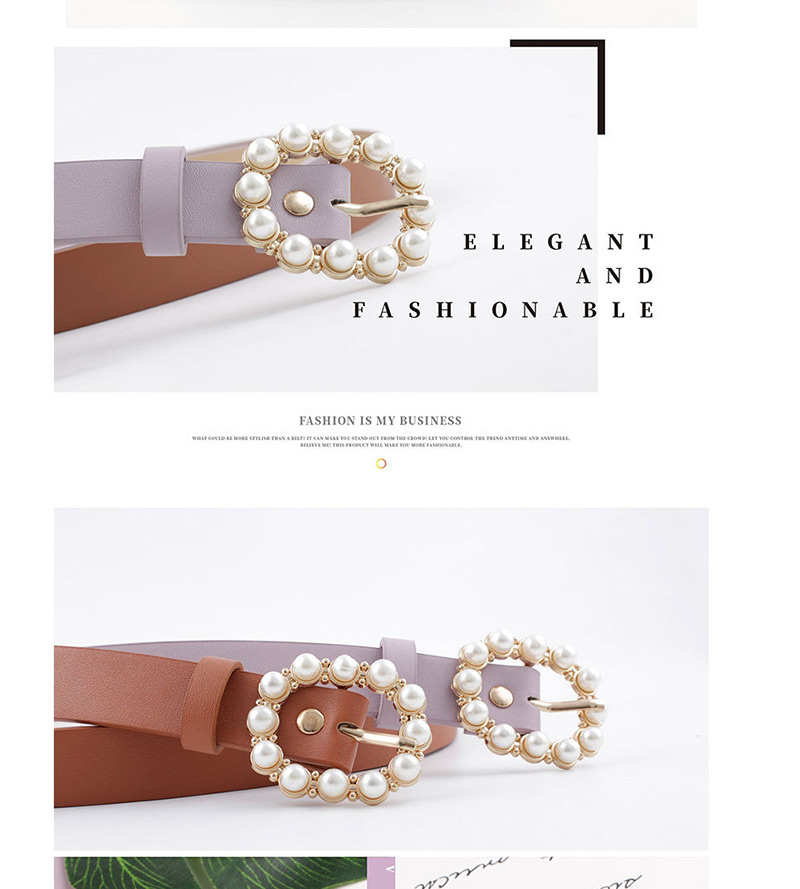 Fashion Camel Leather Pearl Belt,Thin belts