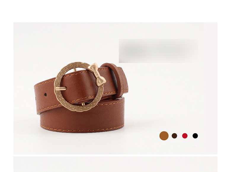 Fashion Coffee Bow Round Buckle Belt,Thin belts